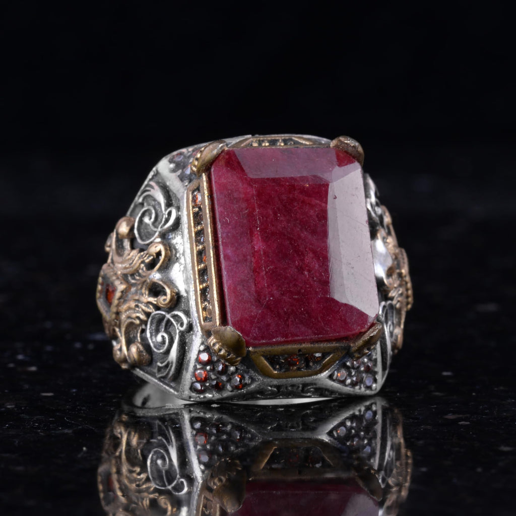 Natural Ruby Stone Ring - 925 Sterling Silver (Model-2) — 5
