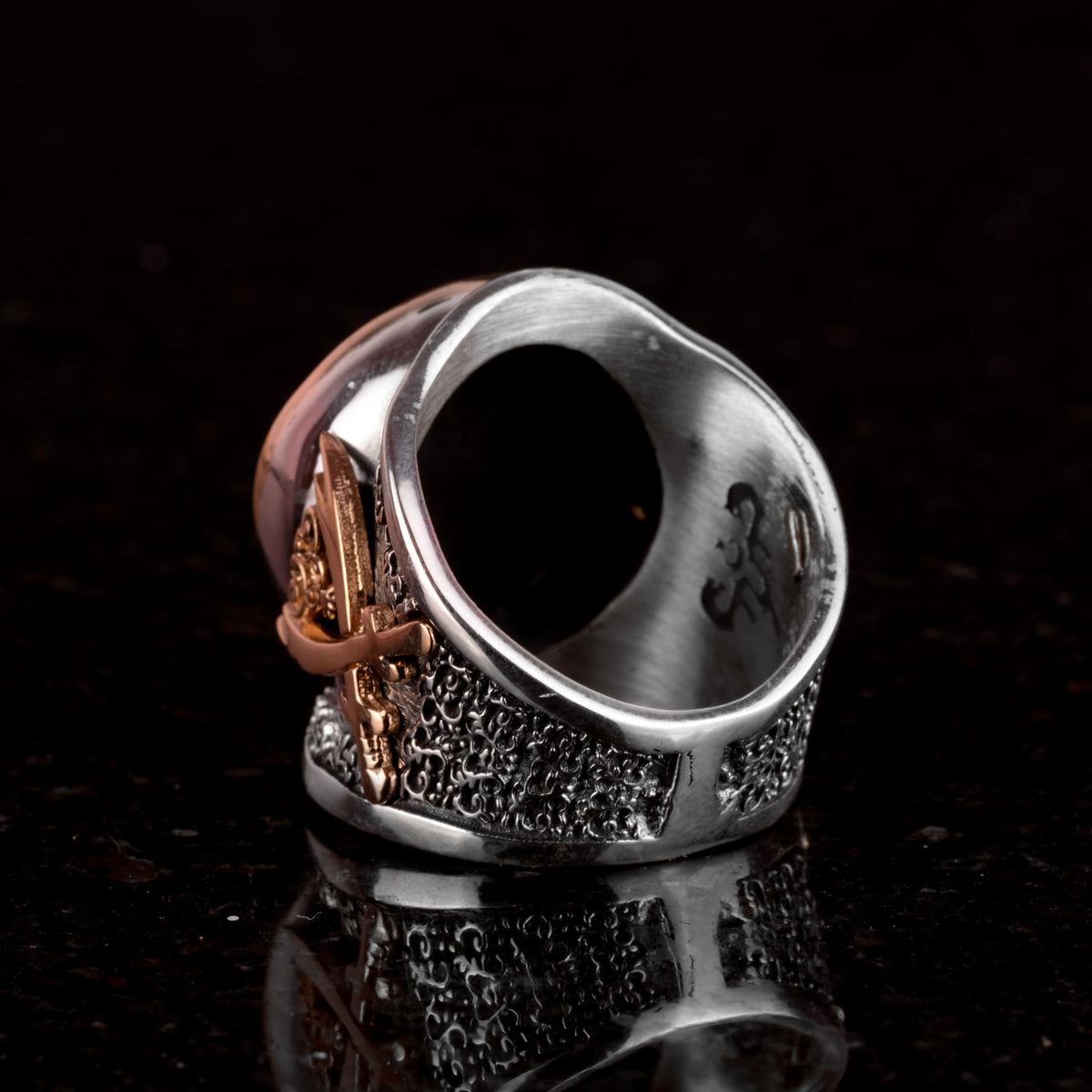 Wolf Head Ring, Sword Detail Silver Ring, 925 Sterling Silver Men's Ring (Customizable) — 6