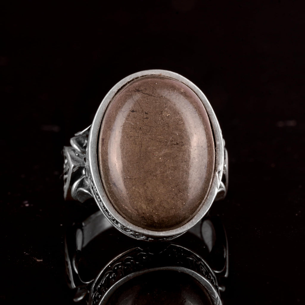 Natural Stone Ring - Handmade 925 Sterling Silver (Pyrite) — 6