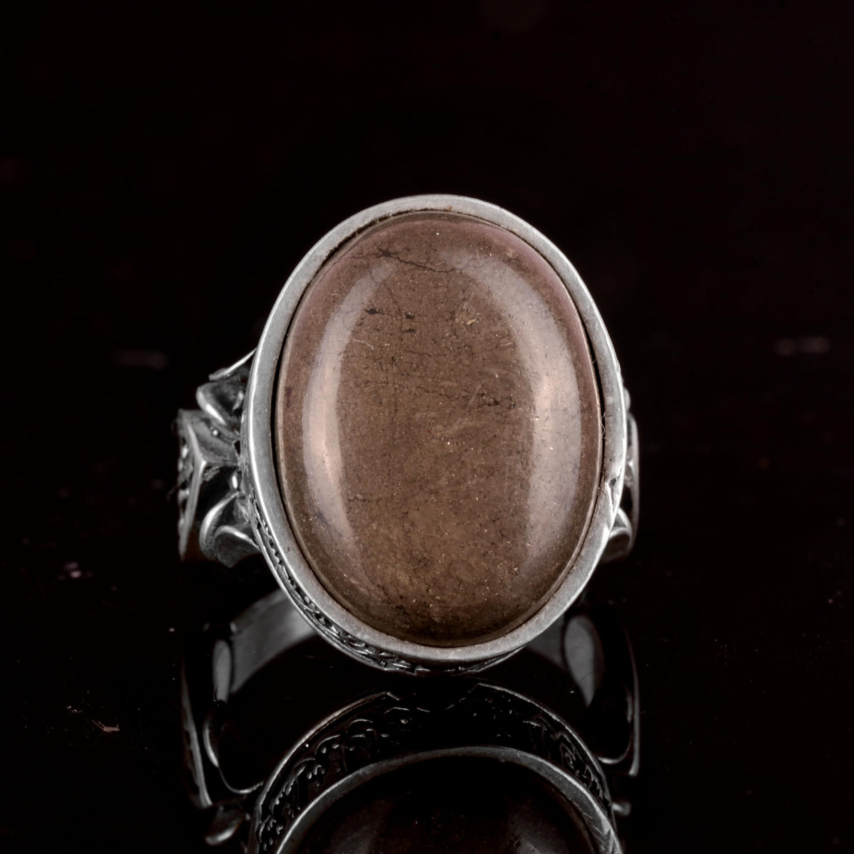 Natural Stone Ring - Handmade 925 Sterling Silver (Pyrite) — 6