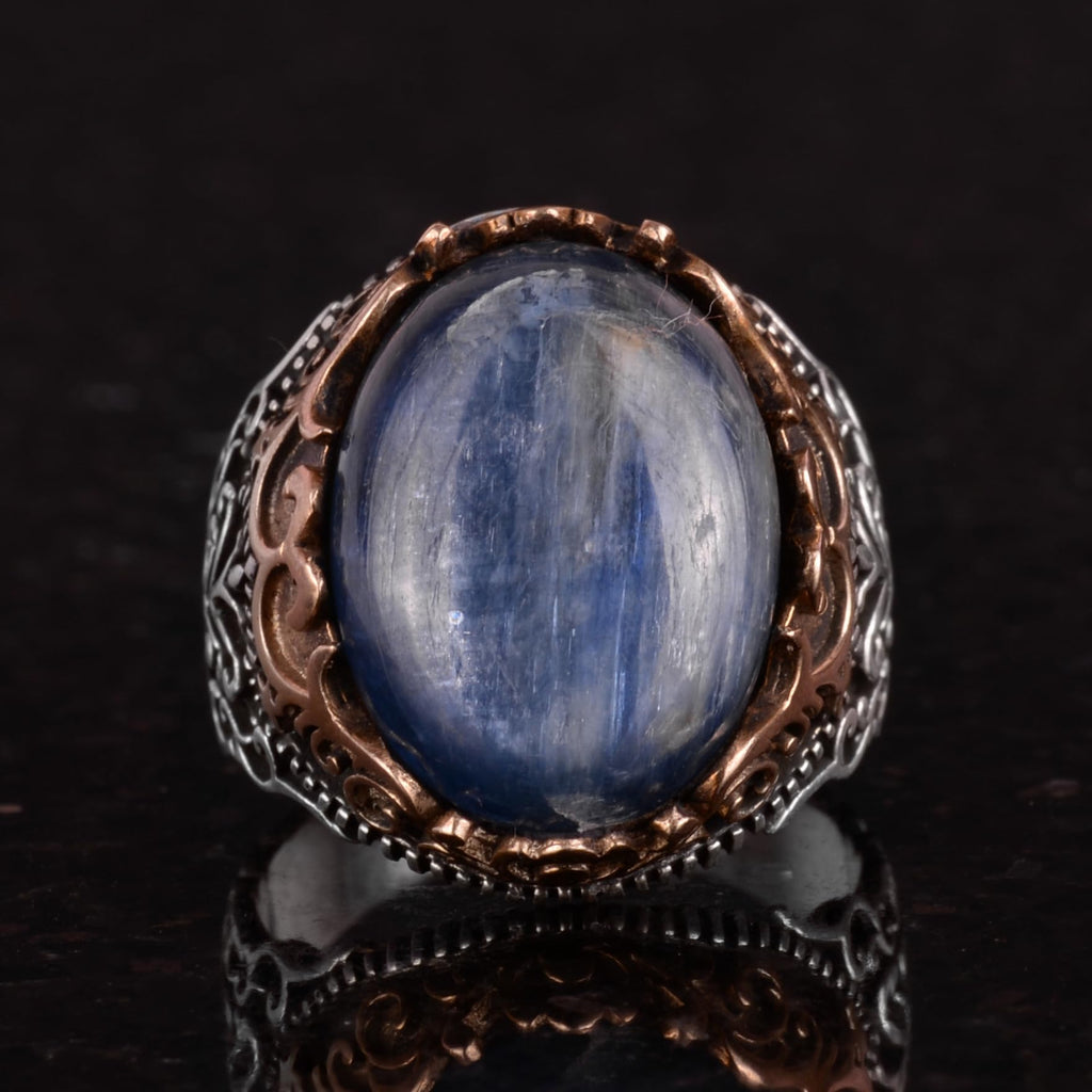 Natural Stone Handmade Ring - 925 Sterling Silver Ring (Kyanite) — 4