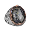 925 Sterling Silver Handcrafted Men's Ring - Available with Different Natural Stones (Green Eye)