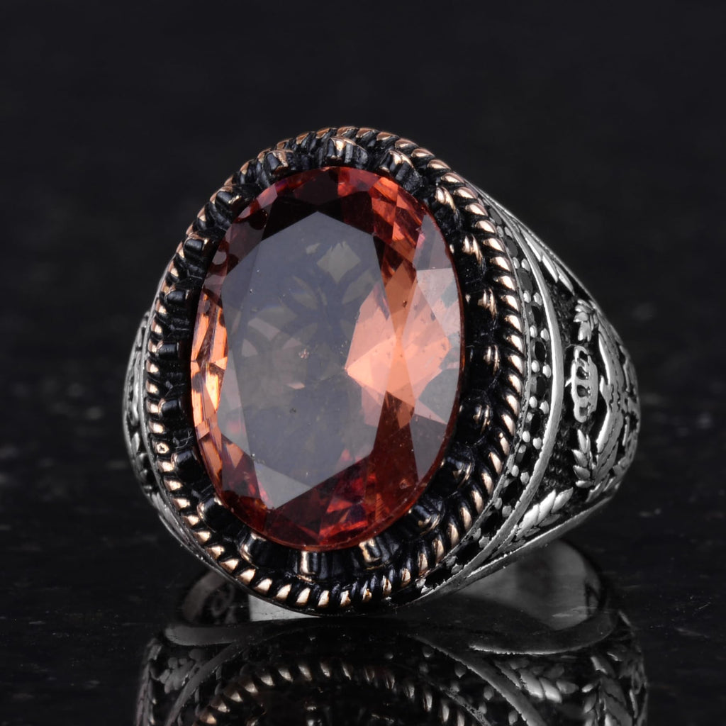 925 Sterling Silver Ring, Artificial Stone Ring, Eagle Symbol Ring, Handmade Ring (Artificial Sultanite) — 6