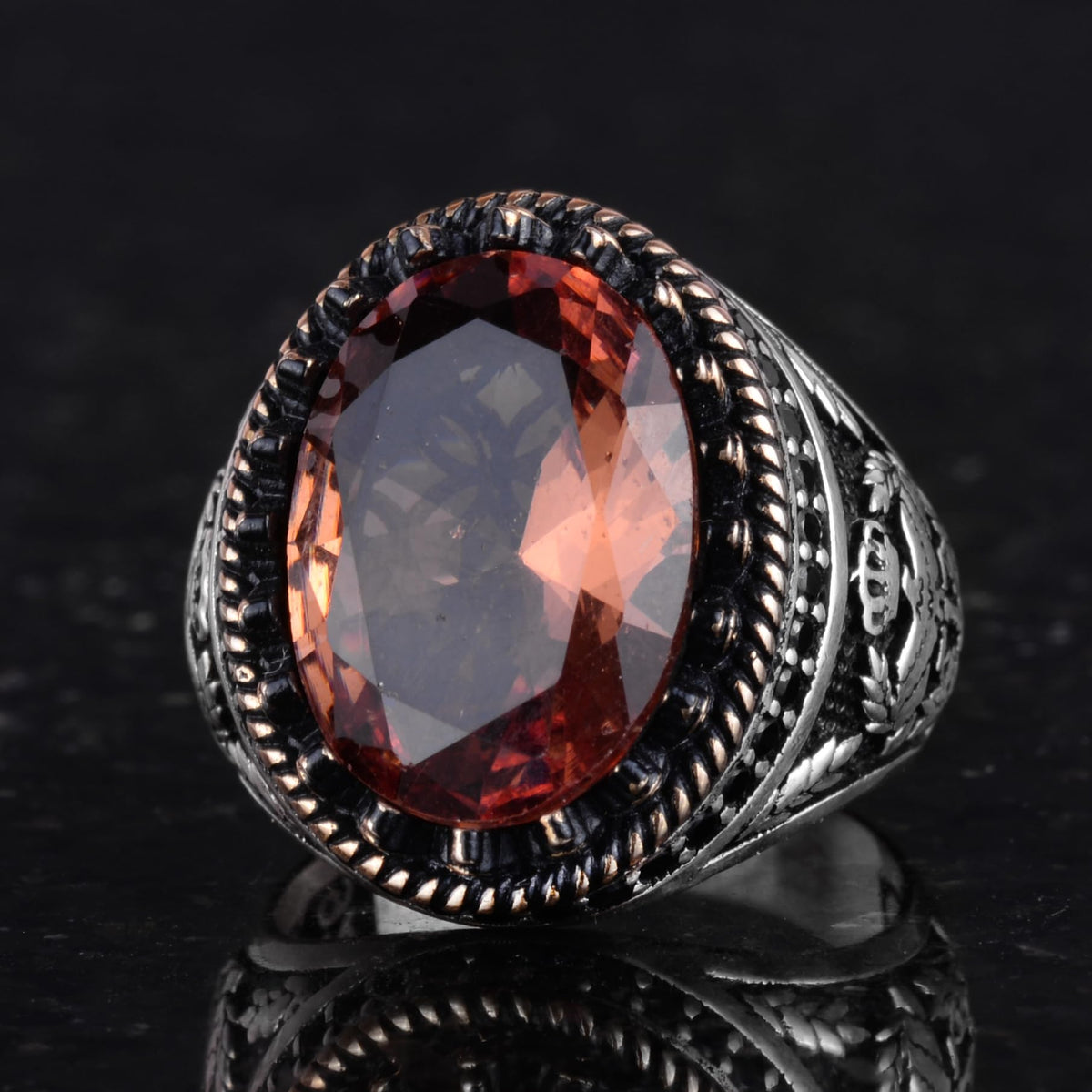 925 Sterling Silver Ring, Artificial Stone Ring, Eagle Symbol Ring, Handmade Ring (Artificial Sultanite) — 6