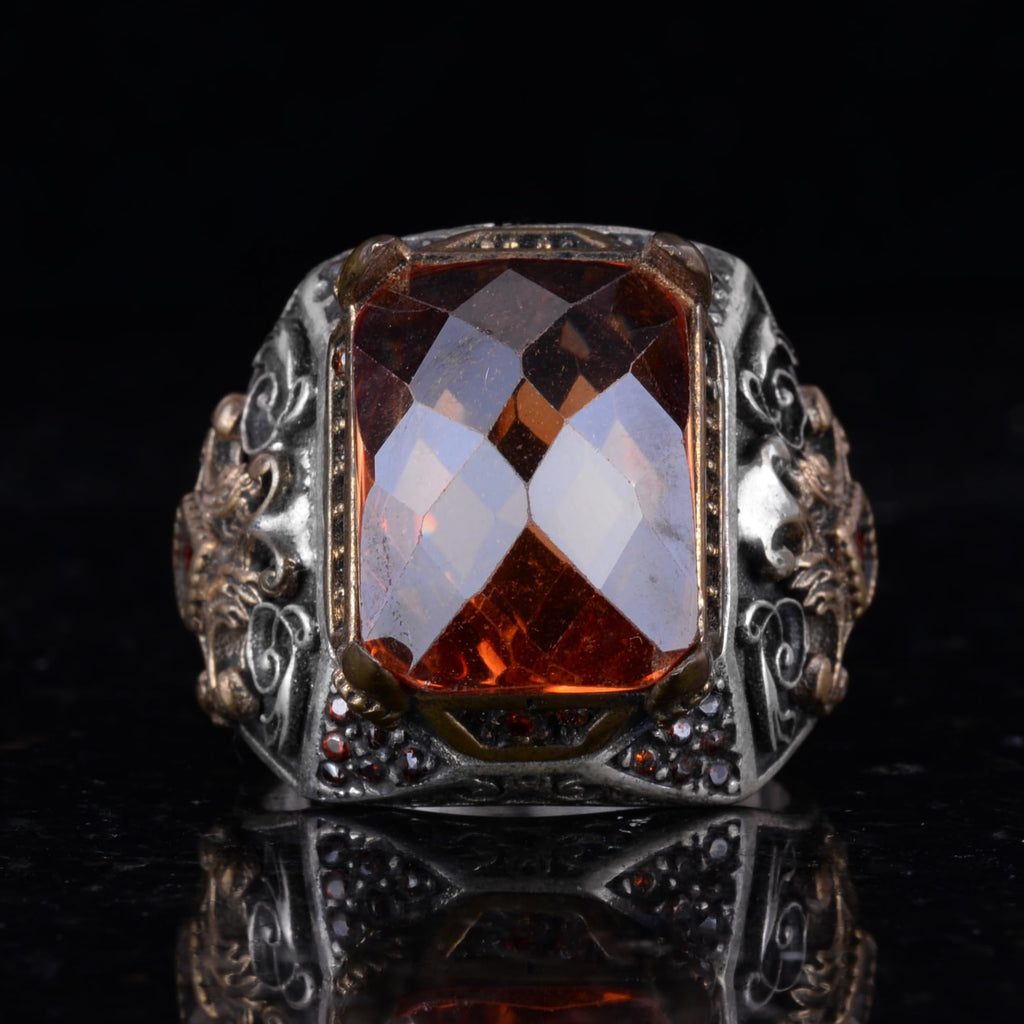 925 Sterling Silver Handmade Stone Ring (Synthetic Sultanit Stone) — 6