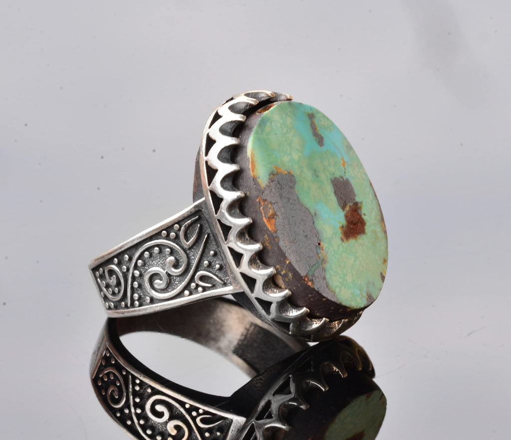 Natural Arizona Turquoise Stone Large Ring — 4