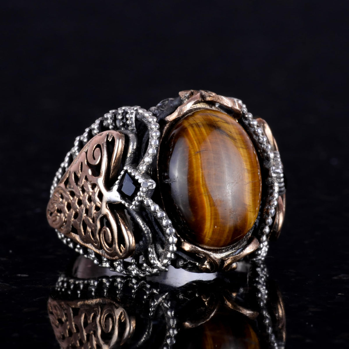 Natural Tiger's Eye Stone Ring — 5