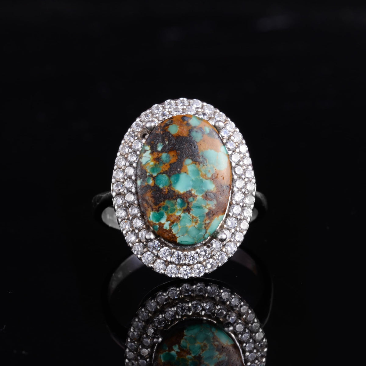 KAMBO Natural Turquoise Stone Elegant Women's Ring – 925 Sterling Silver Handmade Jewelry (Style-31) — 4