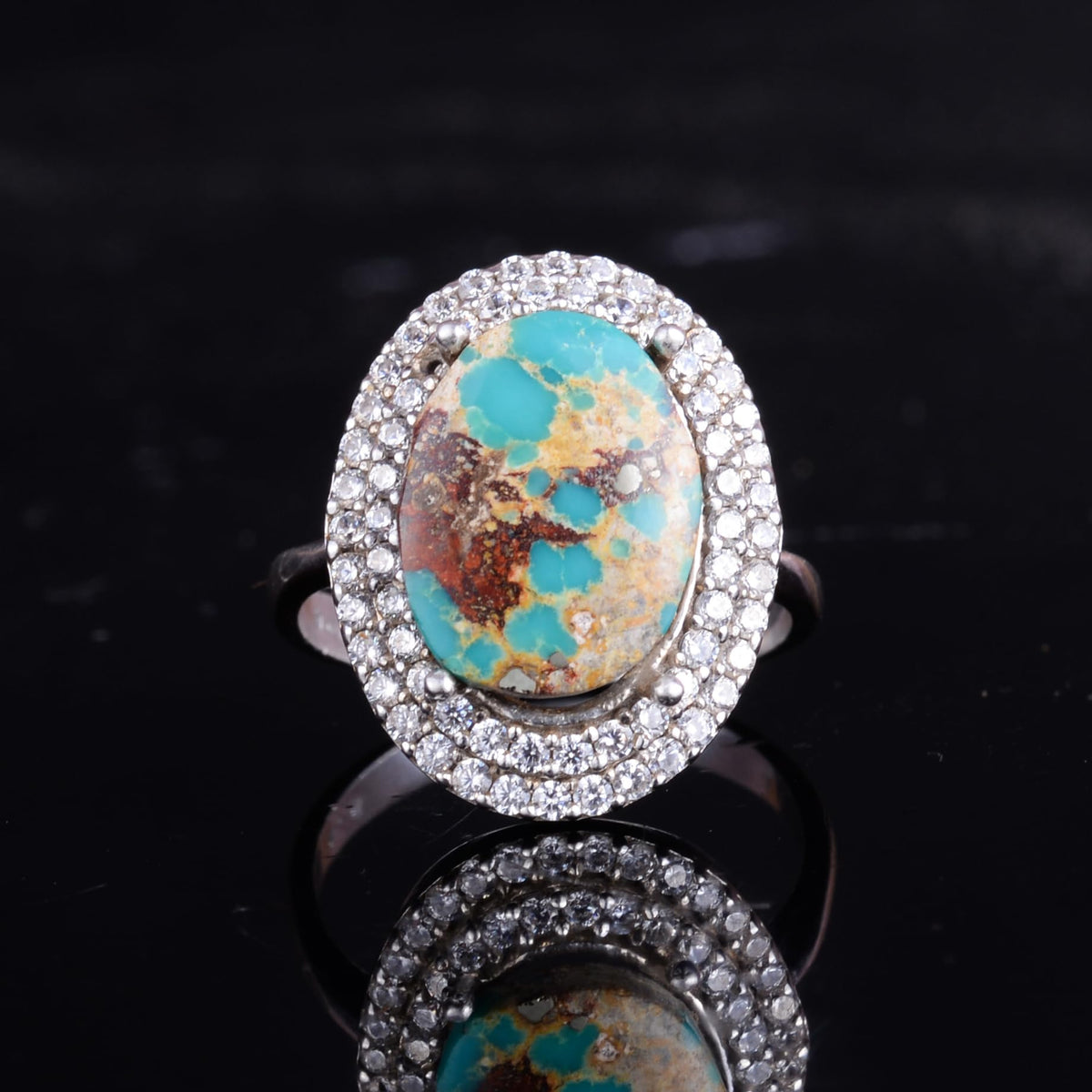 KAMBO Natural Turquoise Stone Elegant Women's Ring – 925 Sterling Silver Handmade Jewelry (Style-17) — 4