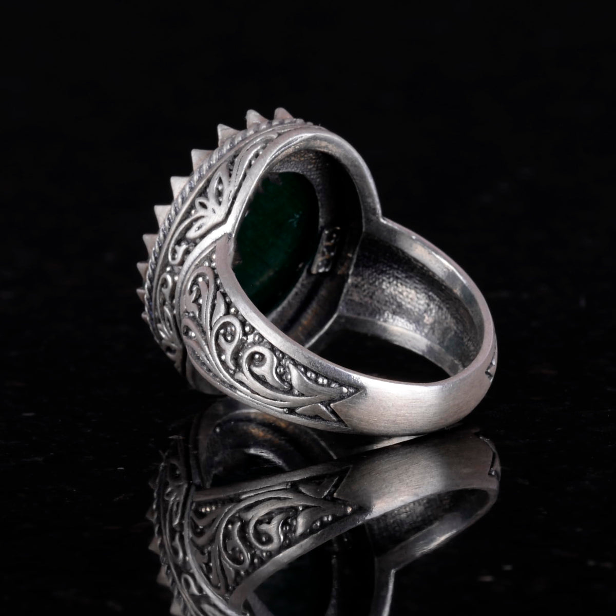 Natural Stone Ring - 925 Sterling Silver Ring (Model-4) — 4