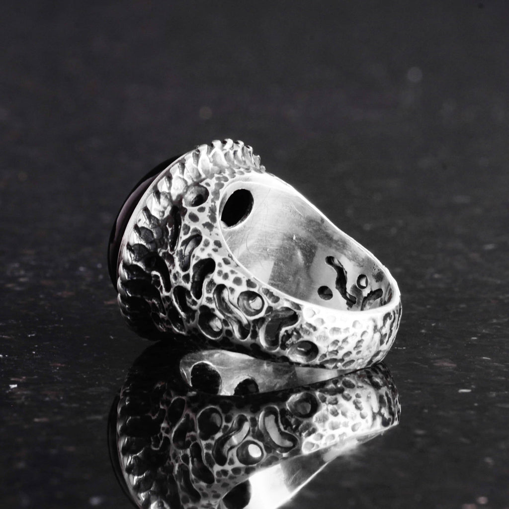 Natural Onyx Stone 925 Sterling Silver Men's Ring — 5