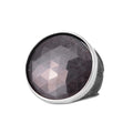 KAMBO Natural Sapphire Stone Men's Ring – Round Large Stone 925 Sterling Silver Handmade Statement Ring