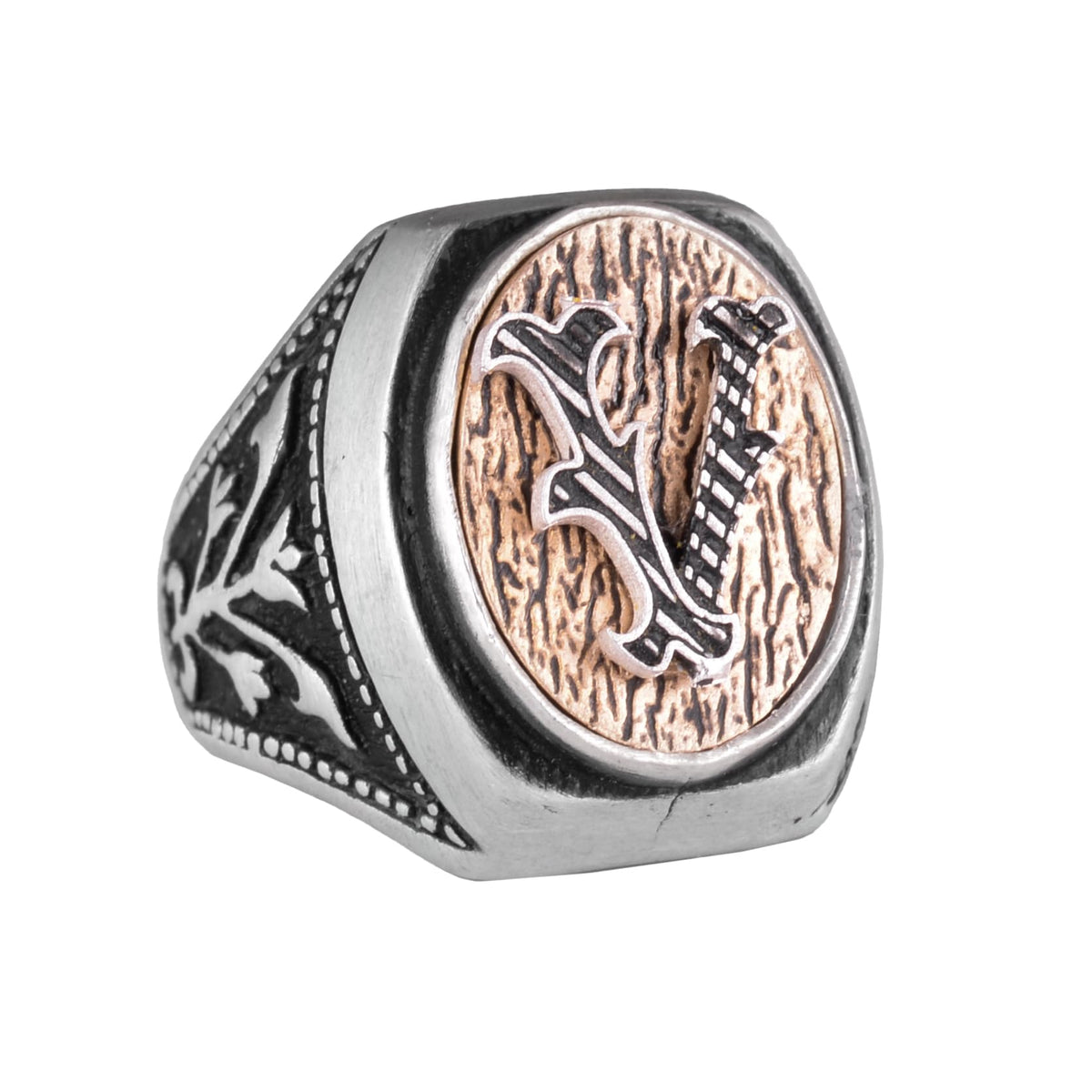 KAMBO Personalized Monogram Ring Handmade 925 Sterling Silver Men's Modern Statement Band Custom Engraved Jewelry Gift f