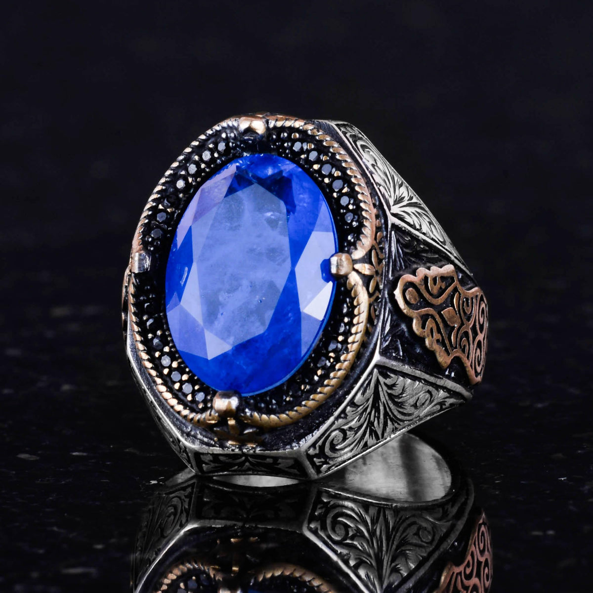 Paraiba Blue Stone 925 Sterling Silver Ring — 4