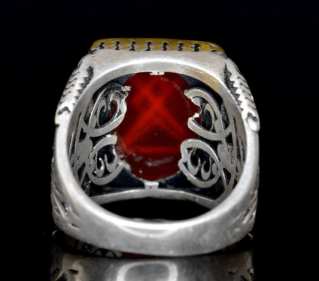 KAMBO Men's Silver Gothic Ring - Lucifer Seal Design (Model-2) — 8