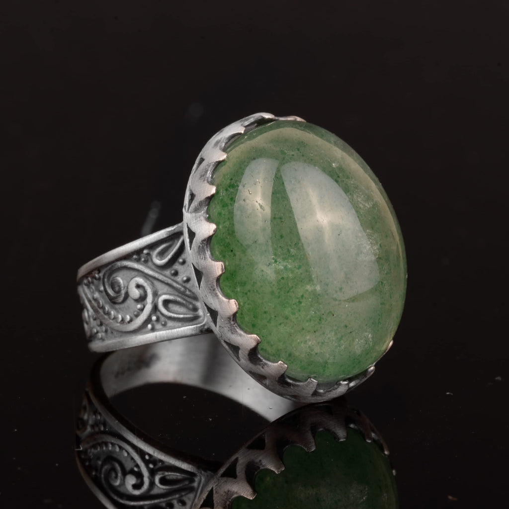 Natural Transparent Emerald Stone Men's Ring — 5
