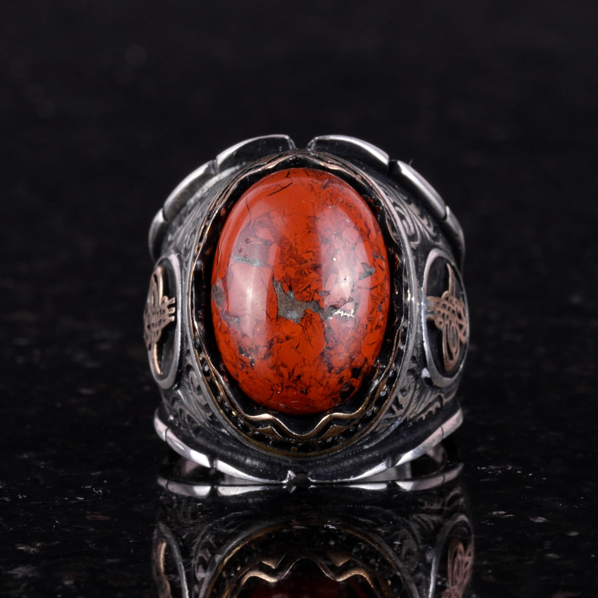 Ottoman Monogram Silver Ring — 3