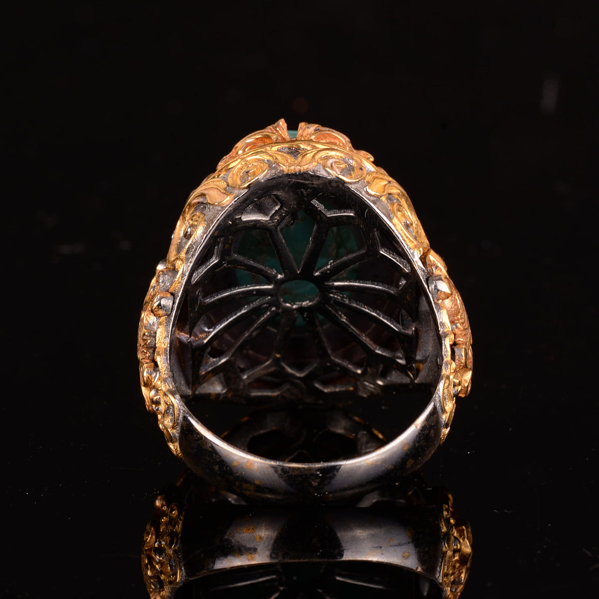 925 Sterling Silver Men's Ring Natural Arizona Turquoise Stone - Bold and Stylish Design, Suitable for Daily Wear and Special Events — 6