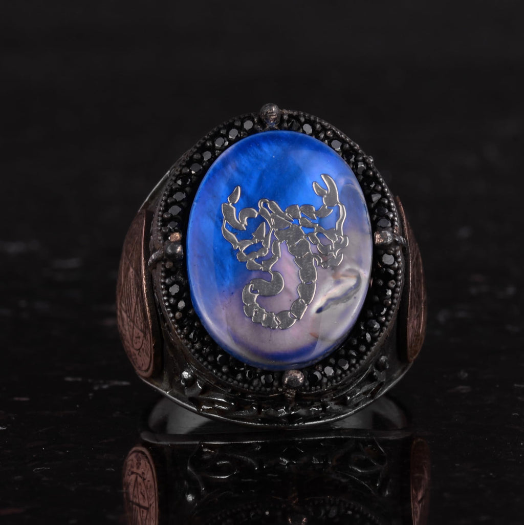 Star of David Pattern Ring - Handmade Ring - 925 Sterling Silver Men's Ring — 4