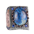 Natural Stone Ring - 925 Sterling Silver Islamic Ring - Handmade Calligraphy Ring