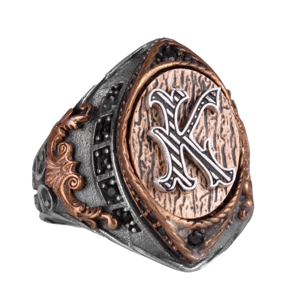 Personalized Ring, 925 Sterling Silver, Men's Initial Ring, Monogram Ring