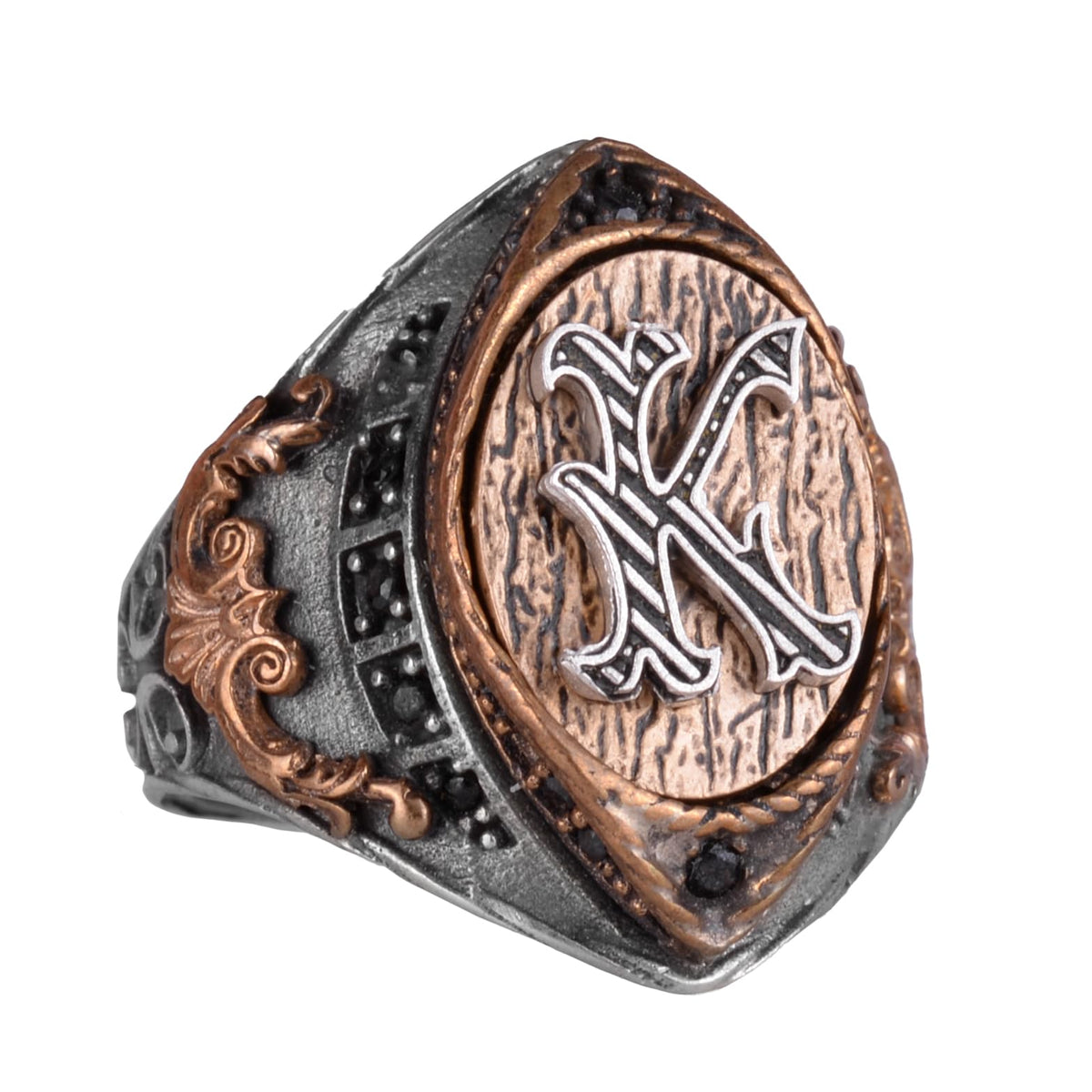 Personalized Ring, 925 Sterling Silver, Men's Initial Ring, Monogram Ring