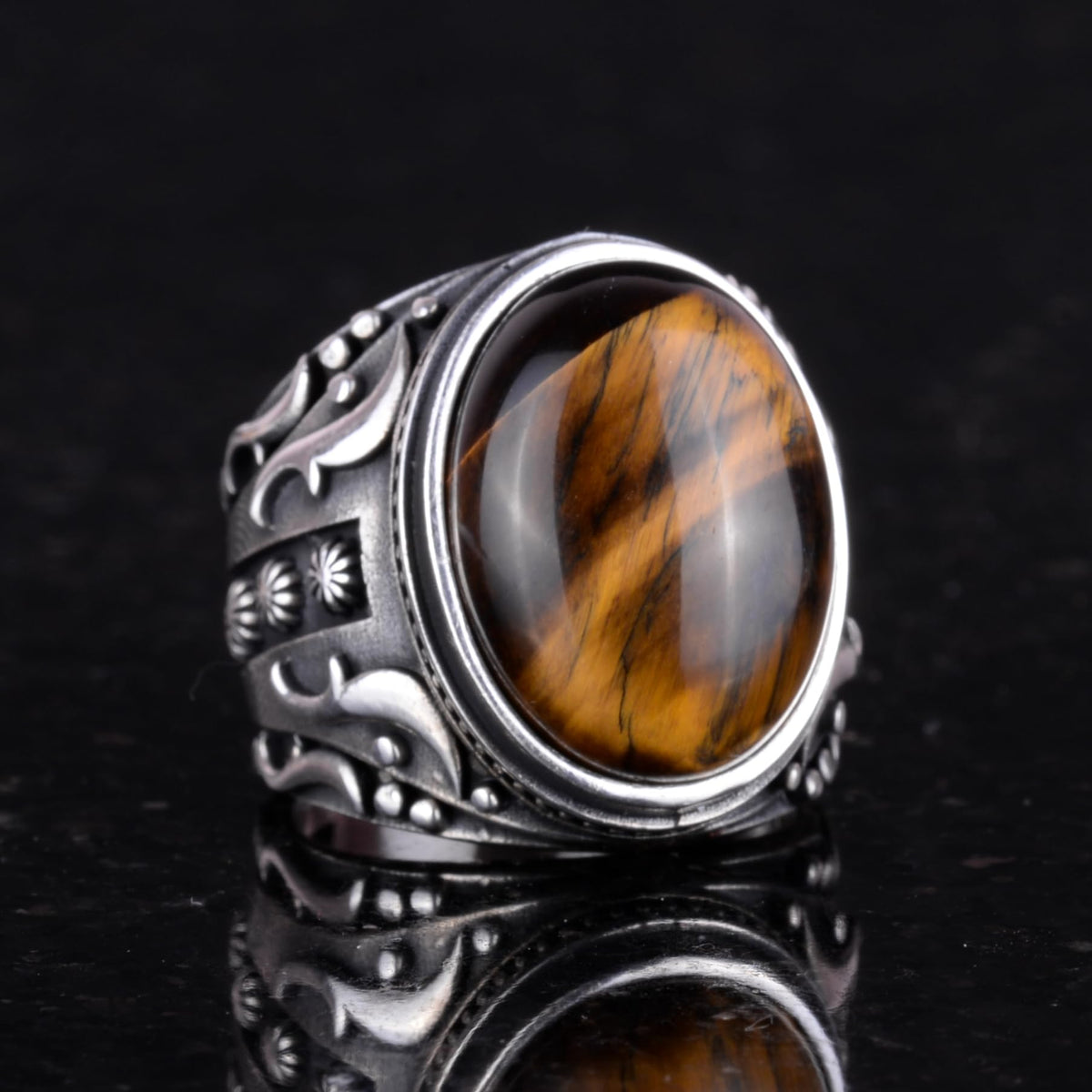 Handmade Tiger Eye Stone Ring — 3