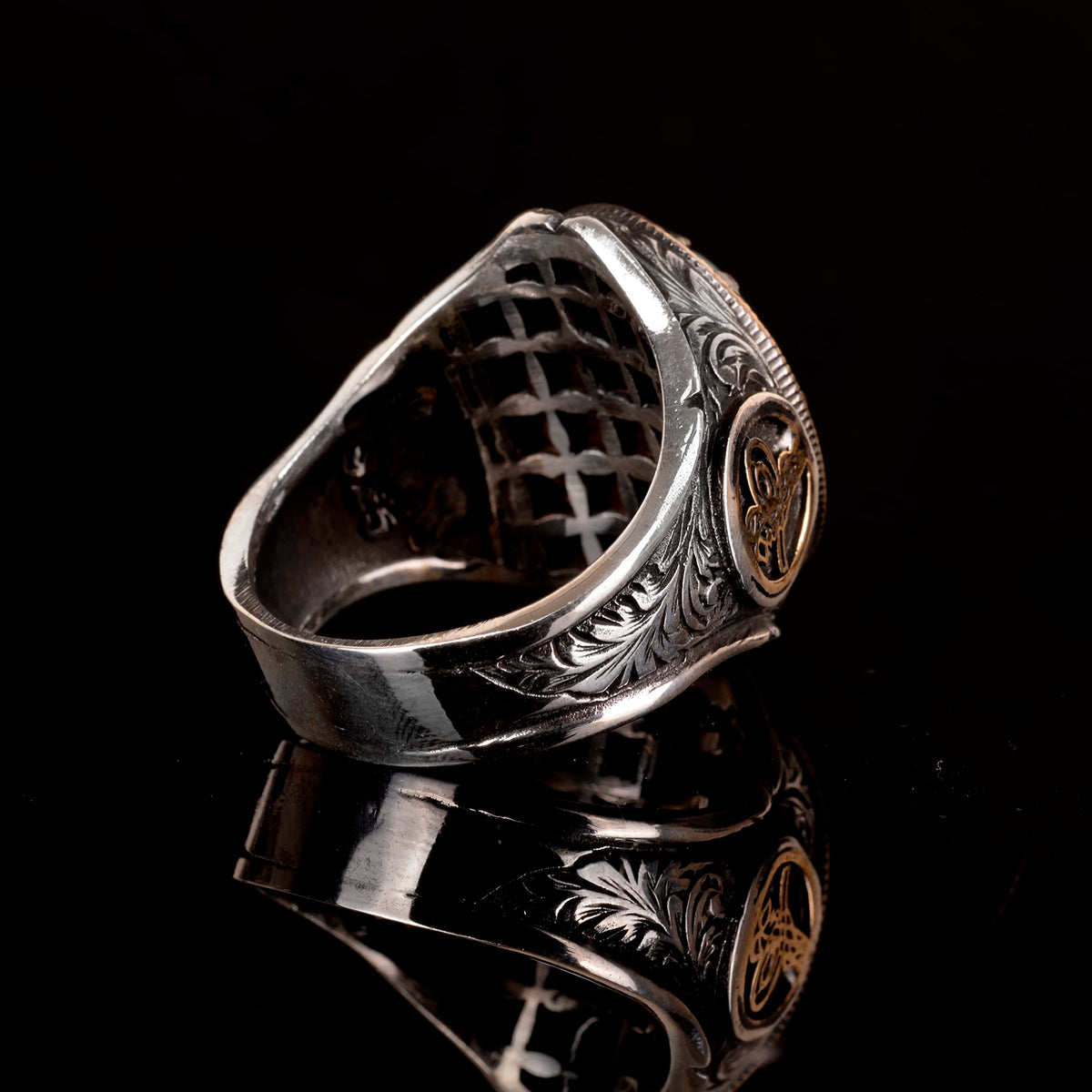 925 Sterling Silver Ring - Natural Green Bloodstone — 5
