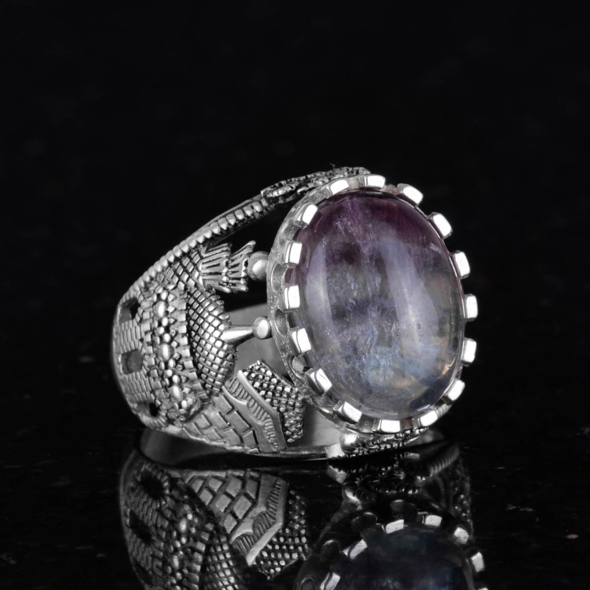 Natural Fluorite Stone Ring (Model-2) — 4