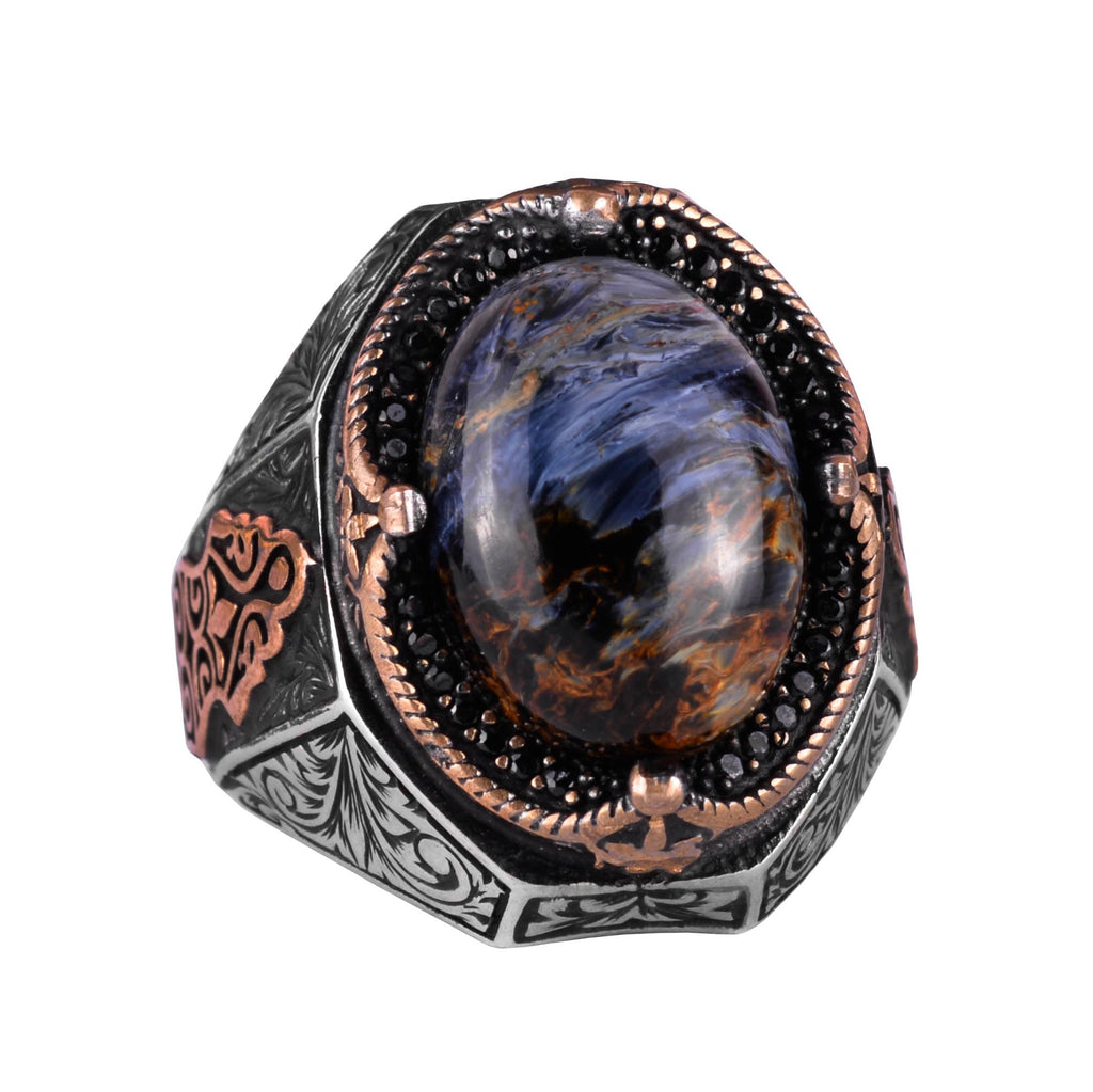 Natural Pietersite Stone Ring - 925 Sterling Silver Ring (Model-2)