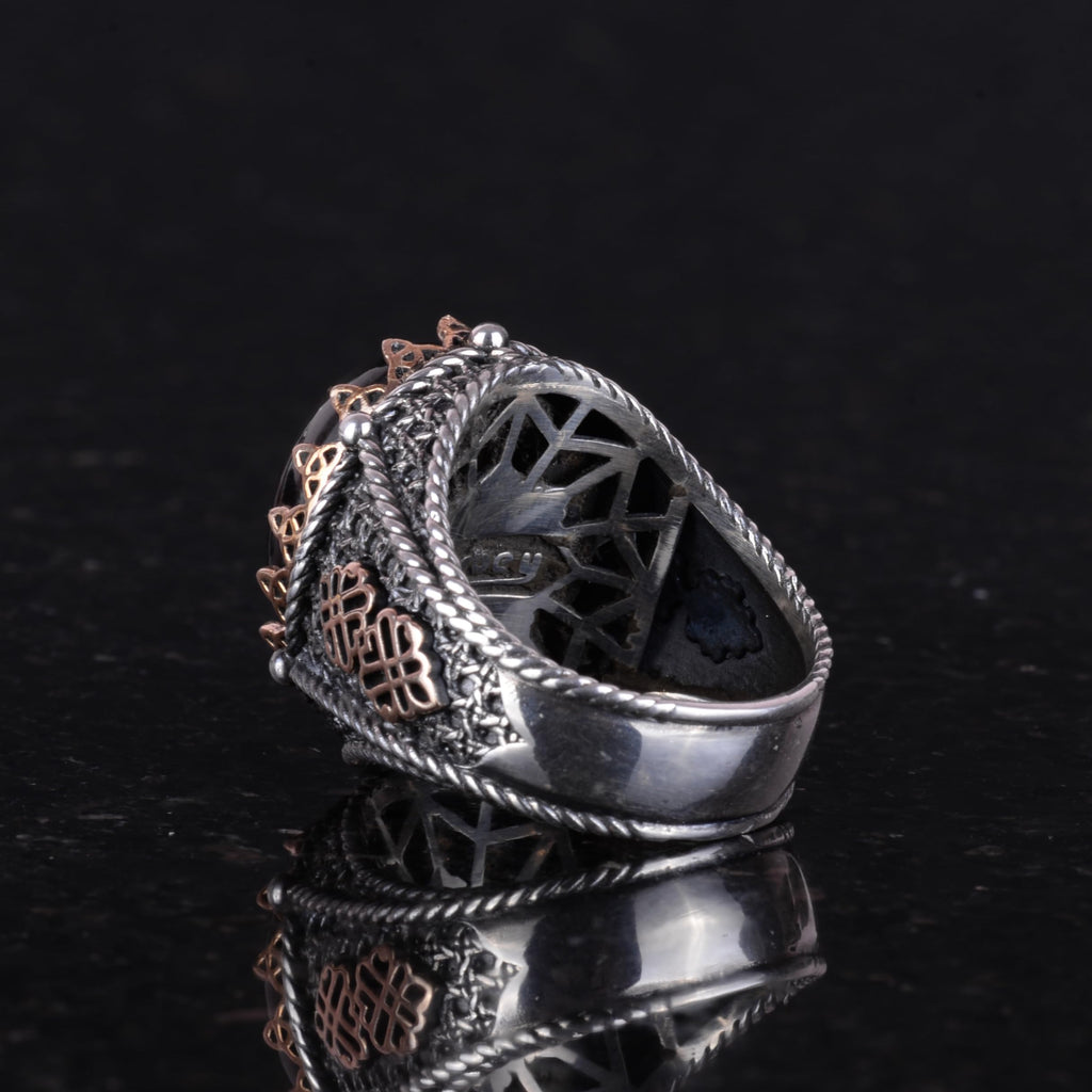 Natural Garnet Stone Silver Ring — 5