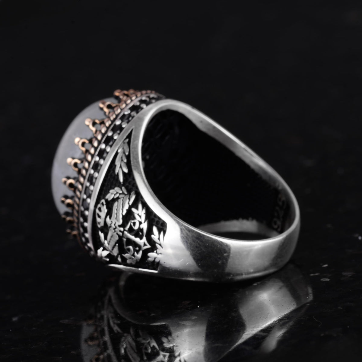 Natural Stone Ring - Handmade Hawk Ring - 925 Sterling Silver Ring — 7