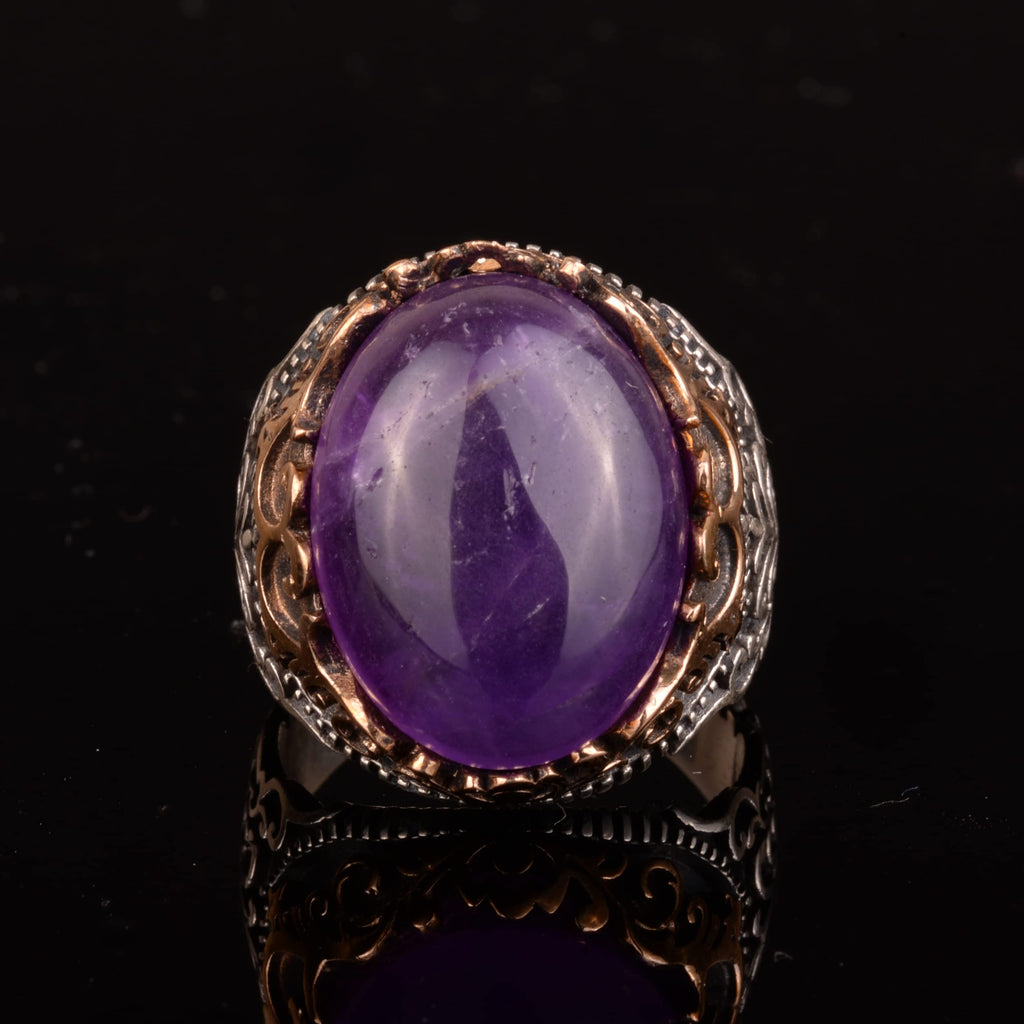 Natural Amethyst Stone Ring — 6