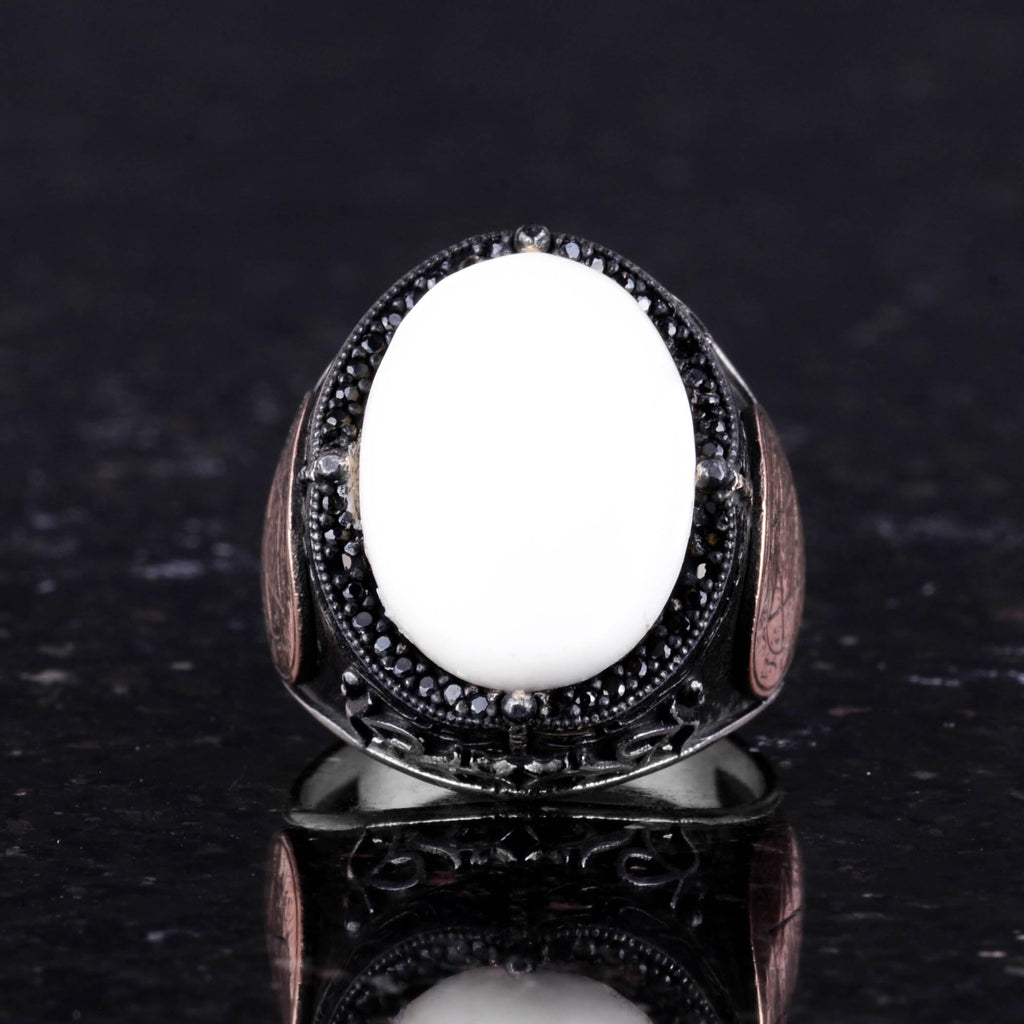 Star of David Ring, Natural Pearl Stone Ring - 925 Sterling Silver Ring — 4