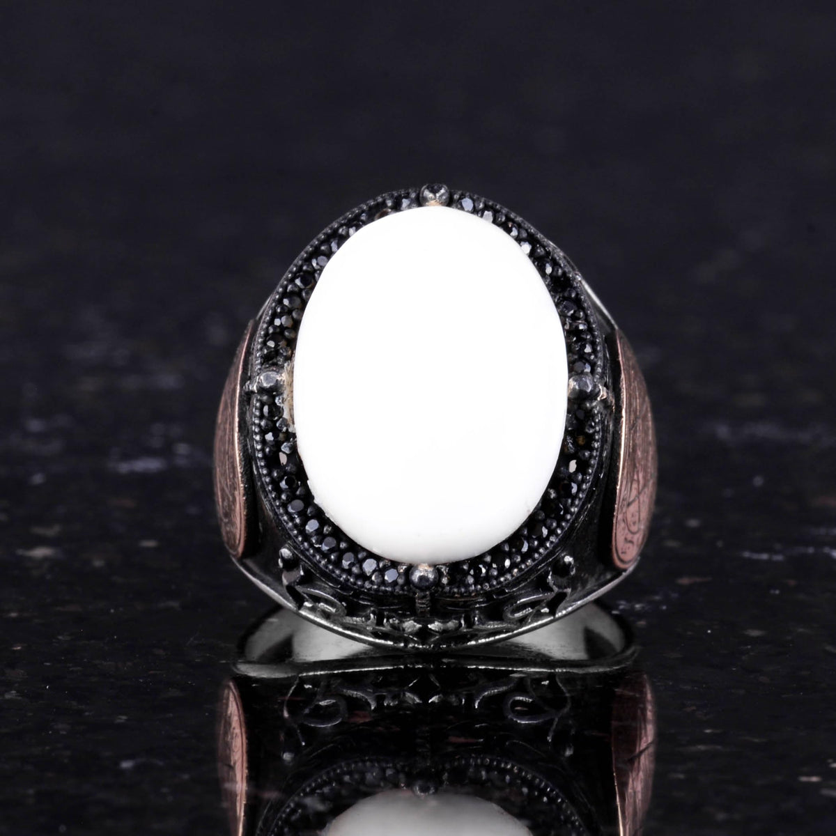 Star of David Ring, Natural Pearl Stone Ring - 925 Sterling Silver Ring — 4