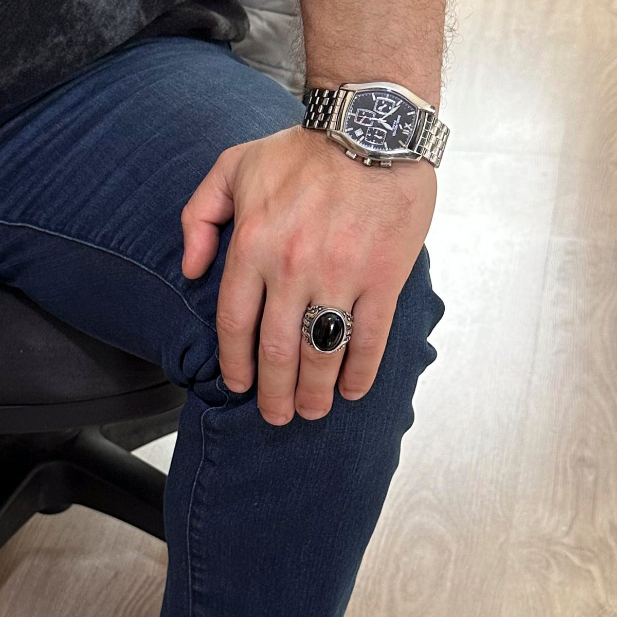 Natural Onyx Stone Ring (Model-2) — 3
