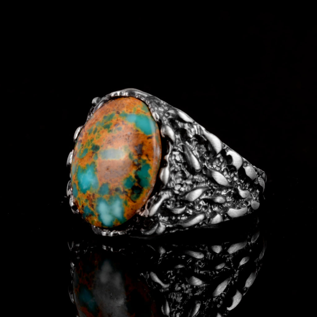 Natural Arizona Turquoise Stone Ring (Model-8) — 4