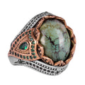 Natural Arizona Turquoise Stone Ring, Sultan Ring, Silver Ring