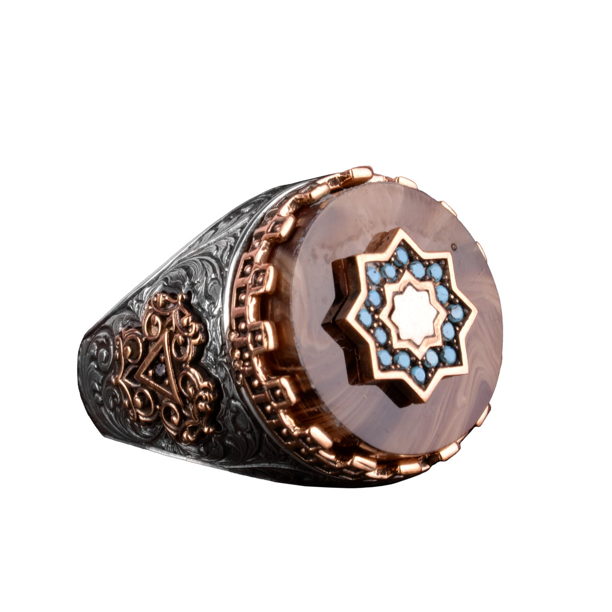Star Silver Ring, 925 Sterling Silver Men's Ring
