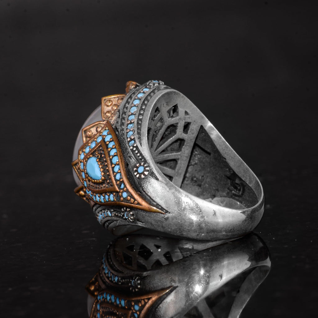 925 Sterling Silver Ring with Real Oval Opal Stone (Model-2) — 7