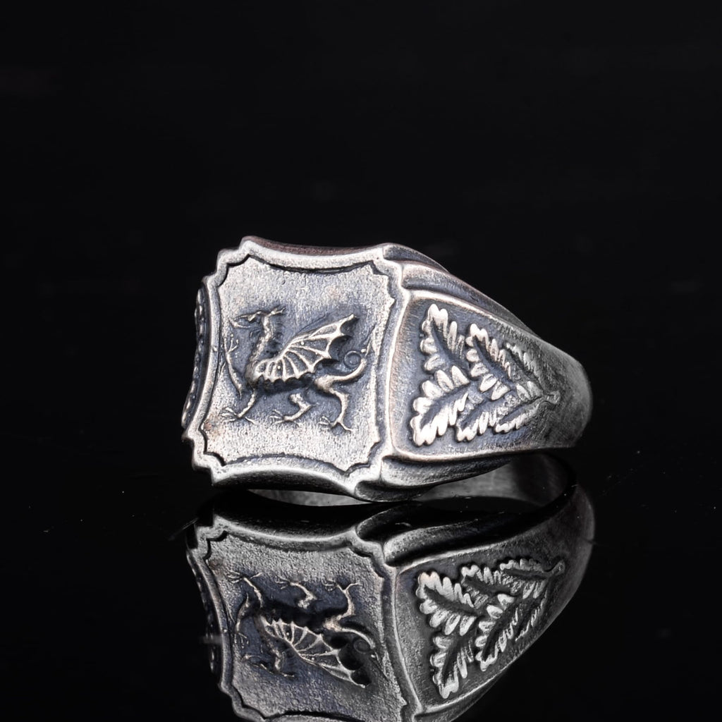 KAMBO Dragon Designed 925 Sterling Silver Men's Ring – Handmade Vintage Style Legendary Ring — 5