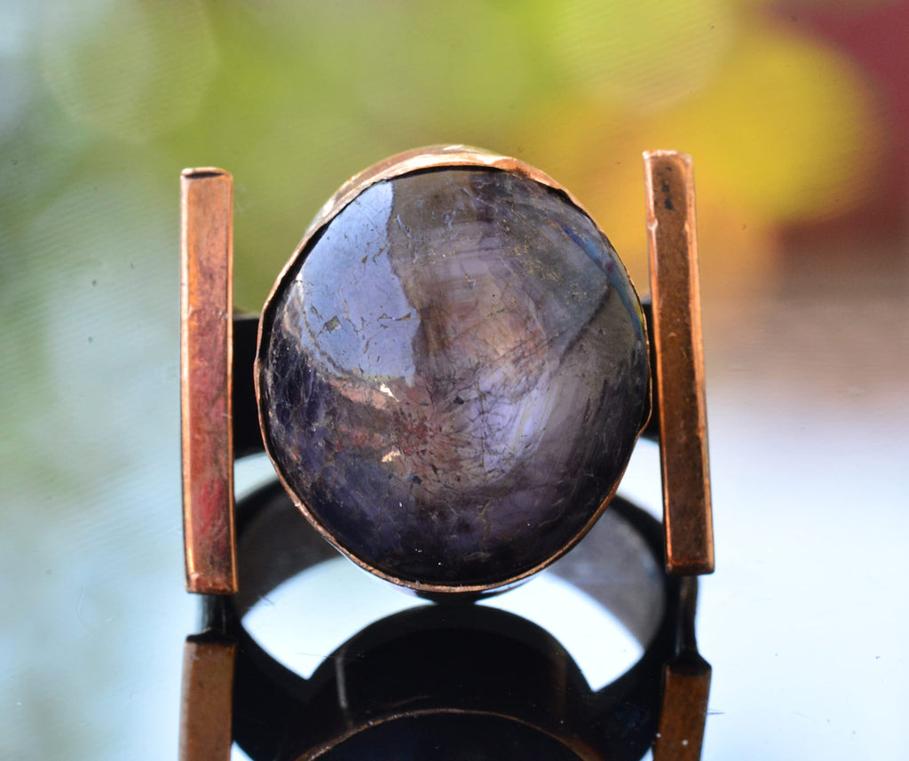 Silver Men's Ring with Natural Star Ruby Stone - Gift Design for Him — 3