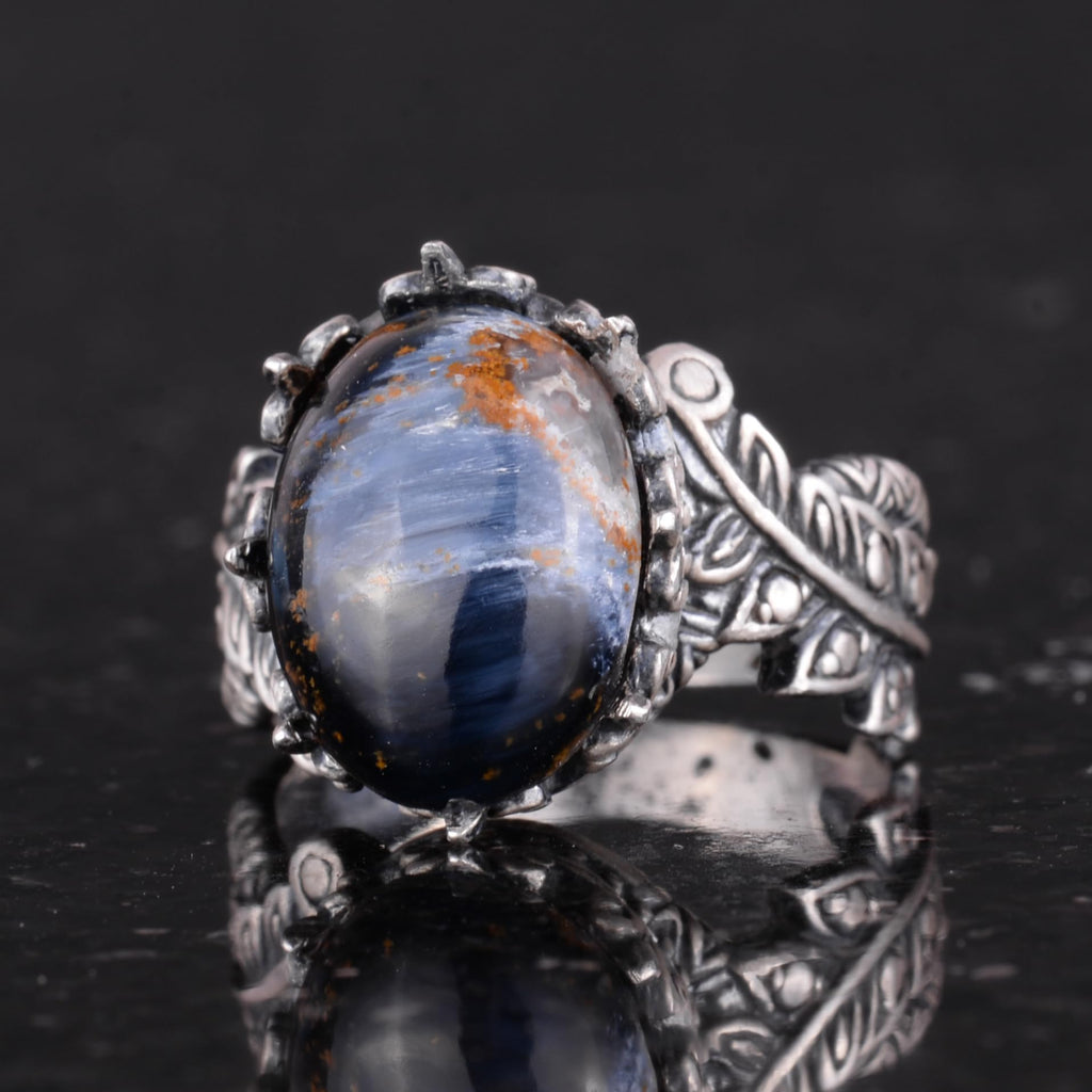 Handmade 925 Sterling Silver Ring - Natural Pietersite Stone — 6