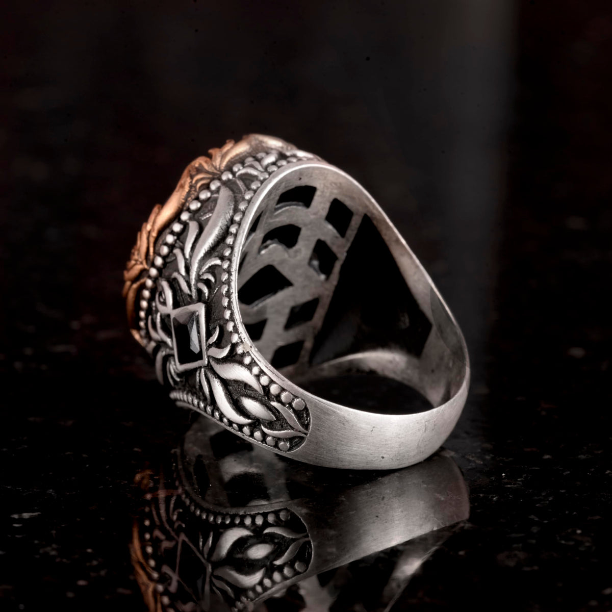 Natural Hematite Stone Ring, Islamic Ring, 925 Sterling Silver Ring — 6