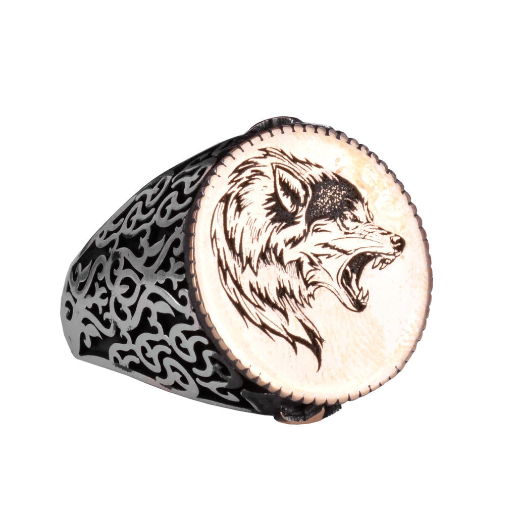 925 Sterling Silver Wolf Ring