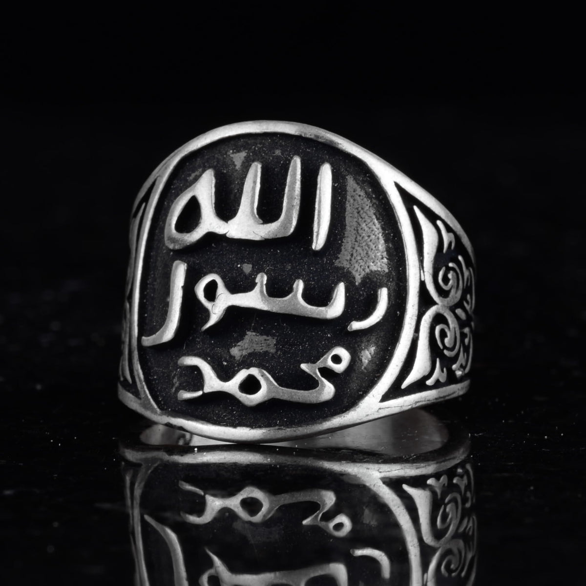 KAMBO Silver Islamic Ring, Shahada Engraved Men's Ring, 925 Silver Muslim Jewelry — 3