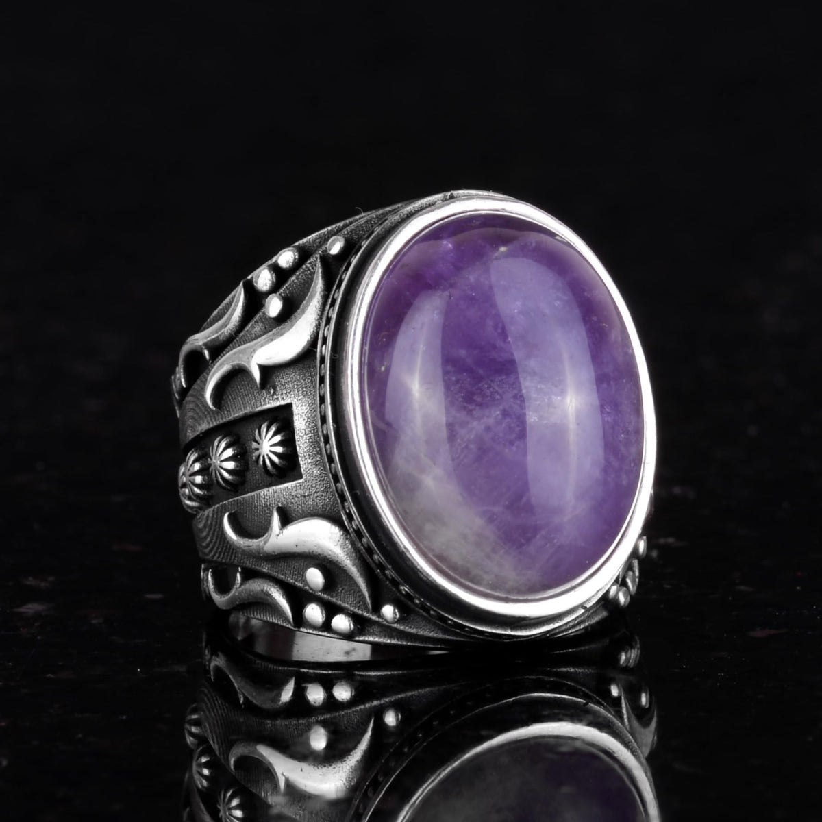 Natural Amethyst Stone Ring — 4