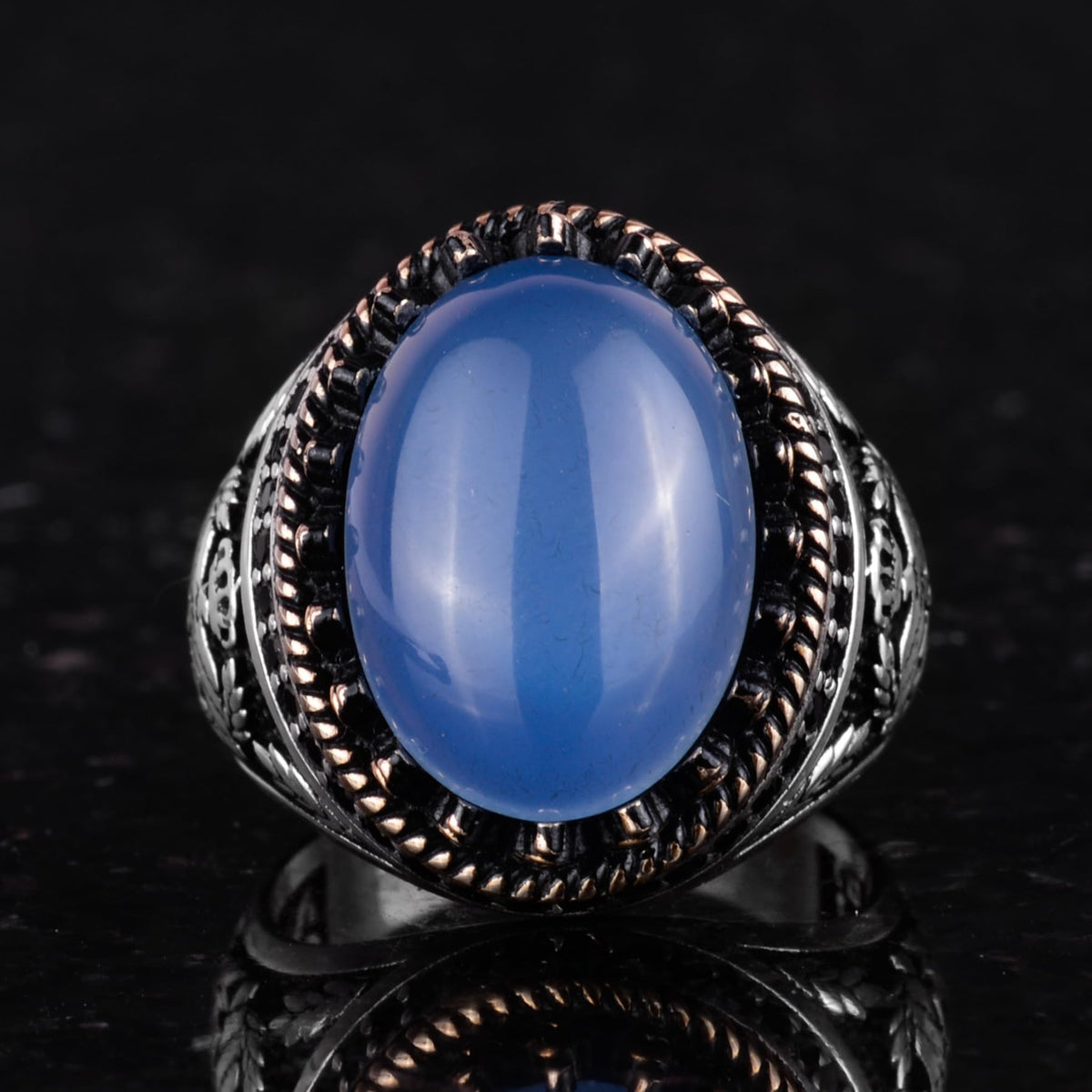 Natural Stone Ring - Handmade Hawk Ring - 925 Sterling Silver — 4
