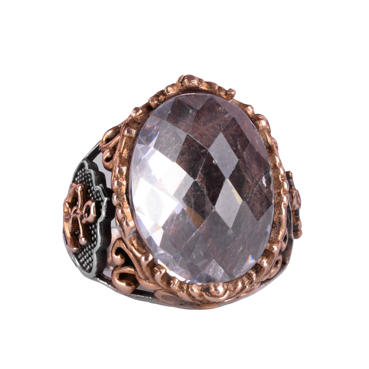 Crystal Stone Ring, 925 Sterling Silver Ring
