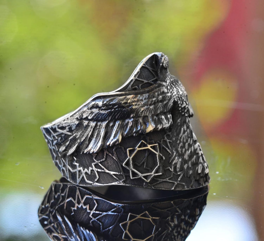 Adjustable Winged Eagle Ring - 925 Sterling Silver — 4